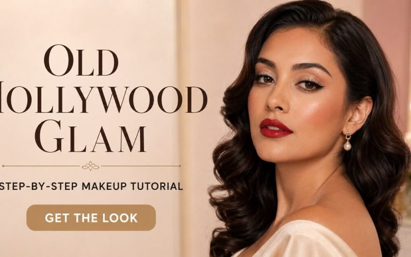 Facebook thumbnail for Old Hollywood glam makeup tutorial with soft winged eyes and red lip
