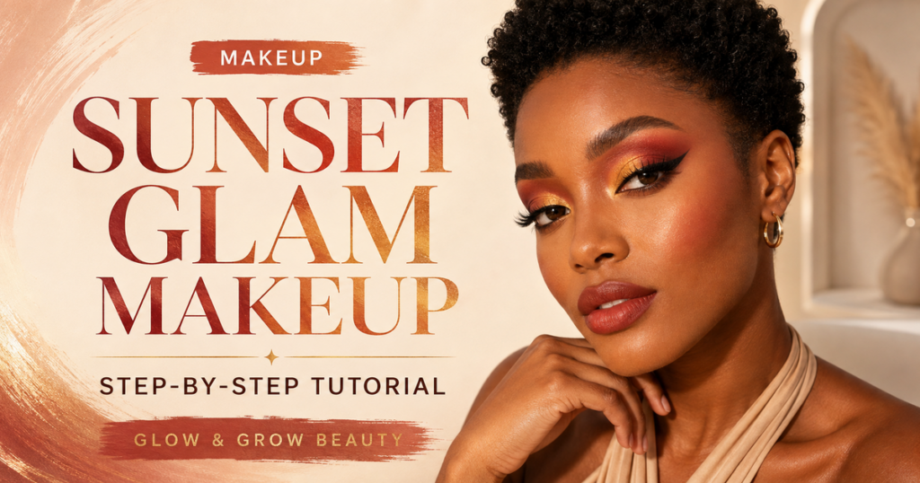 Facebook thumbnail for Sunset Glam Makeup step-by-step tutorial