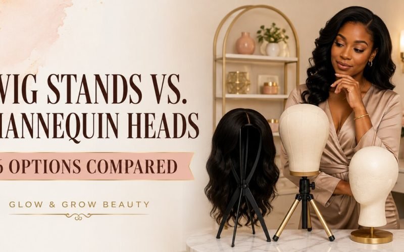 Wig stands versus mannequin heads comparison featuring six styling and storage options