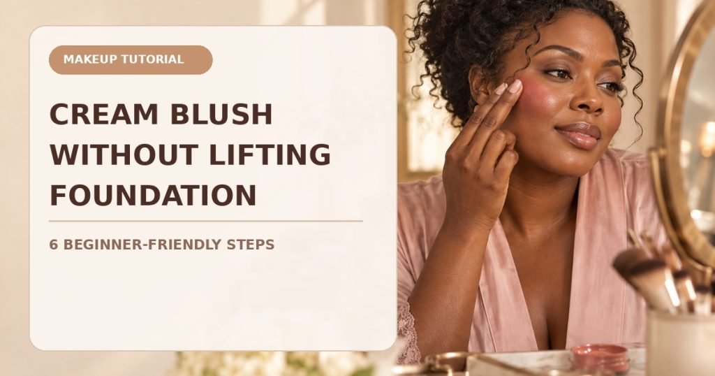 Facebook thumbnail for applying cream or liquid blush without lifting foundation