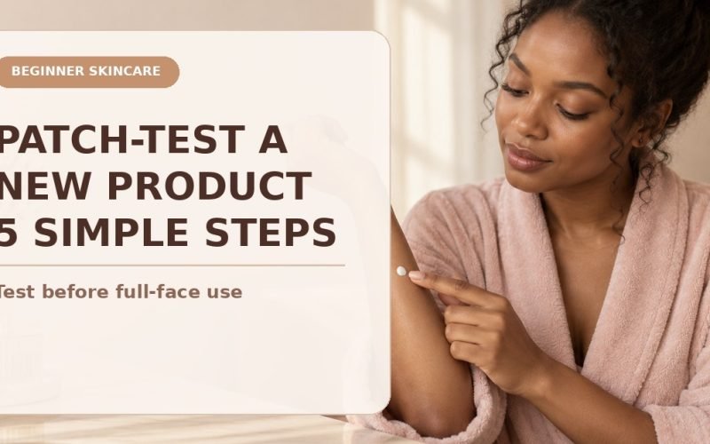 Facebook thumbnail for a beginner guide to patch-testing a new skincare product